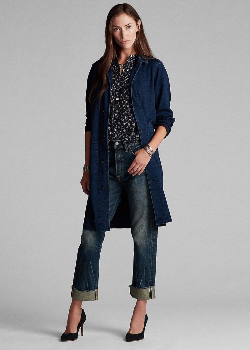Jeansy RRL Damska Niebieskie Boy Fit Straight 429517-HPZ